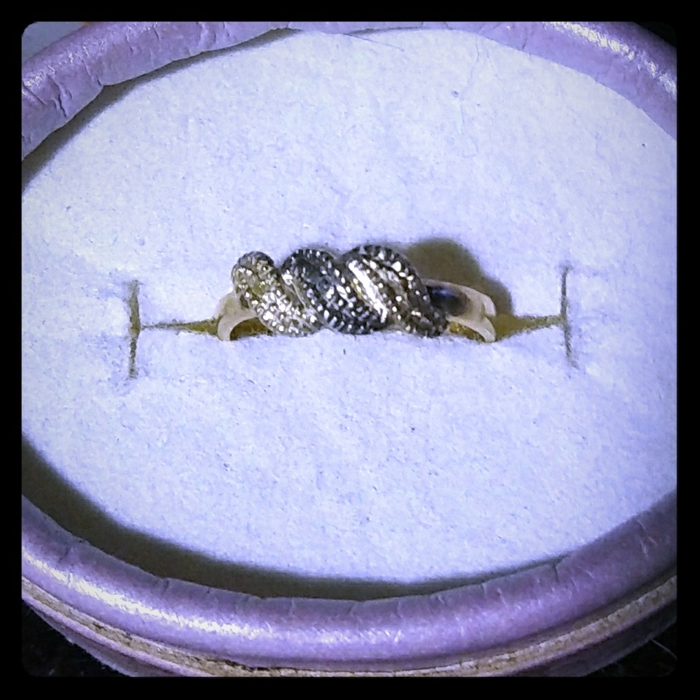 Natural Tri-Color Diamond 14K Gold Vermiel Ring